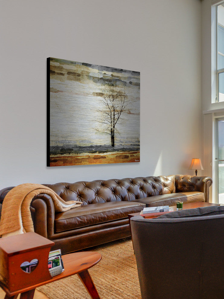 "Lone Tree" Print on Brushed Aluminum, 24"x24"