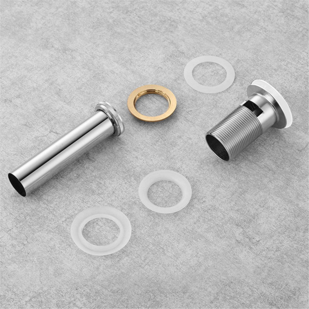 Pop-Up Drain With Overflow, Chrome Finish, White