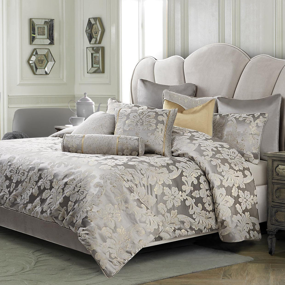 Assisi 9-Piece Queen Comforter Set - Platinum