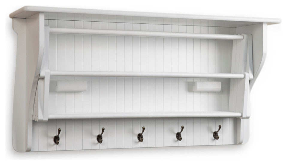 Danya B. Wall Mounted Retractable Accordion Drying Rack, White
