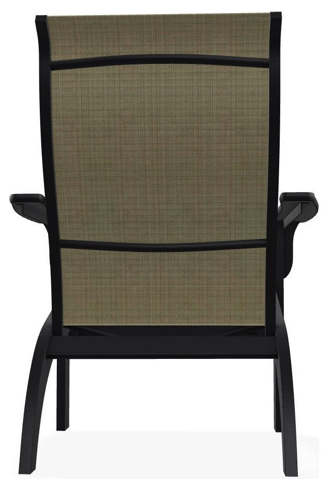 Adirondack Sling Outdoor Adirondack Armchair, Elevation Stone/Black