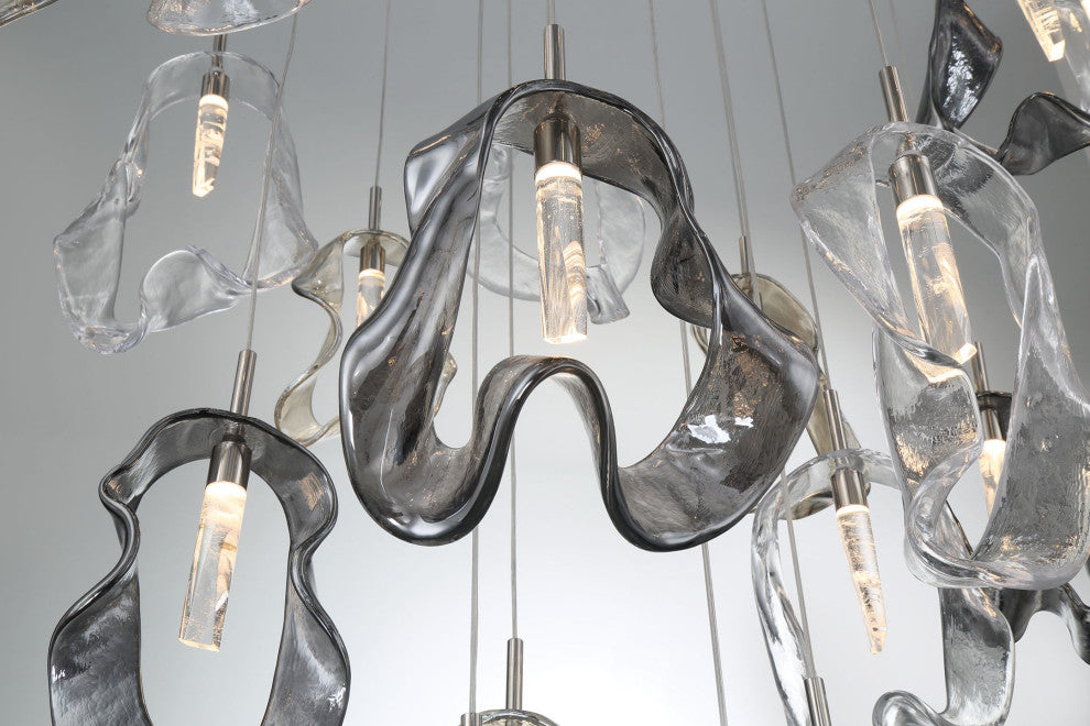 Norah 26L 39" Polished Nickel Mix Chandelier