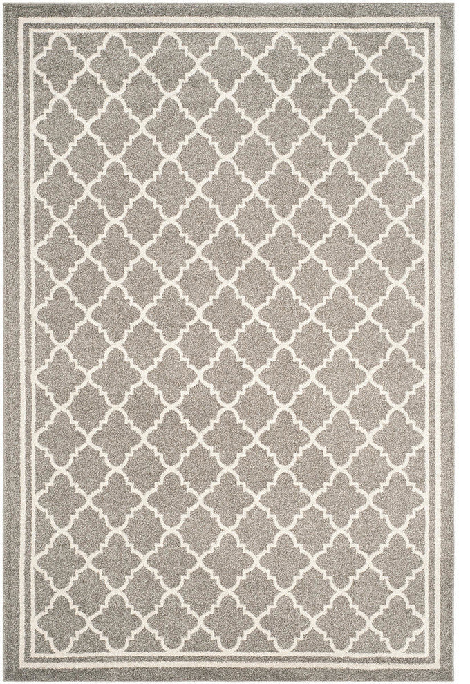 Safavieh Amherst Amt422R Outdoor Rug, Dark Grey/Beige, 9'0" X 12'0"