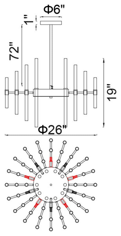 Miroir 10 Light Chandelier With Polished Nickel Finish
