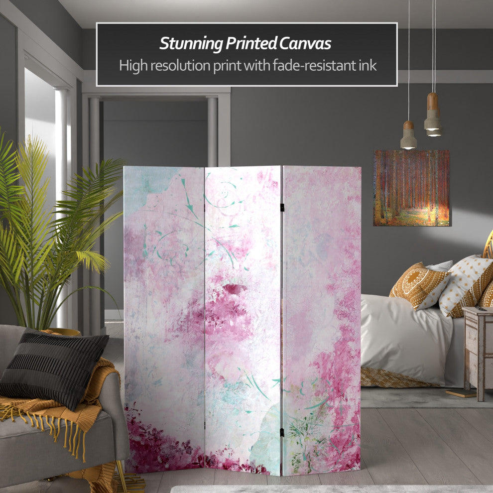 5' Tall Pink Boudoir Canvas Room Divider
