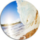 Crashing Sandy Ocean Waves, Modern Beach Disc Metal Artwork, 23"