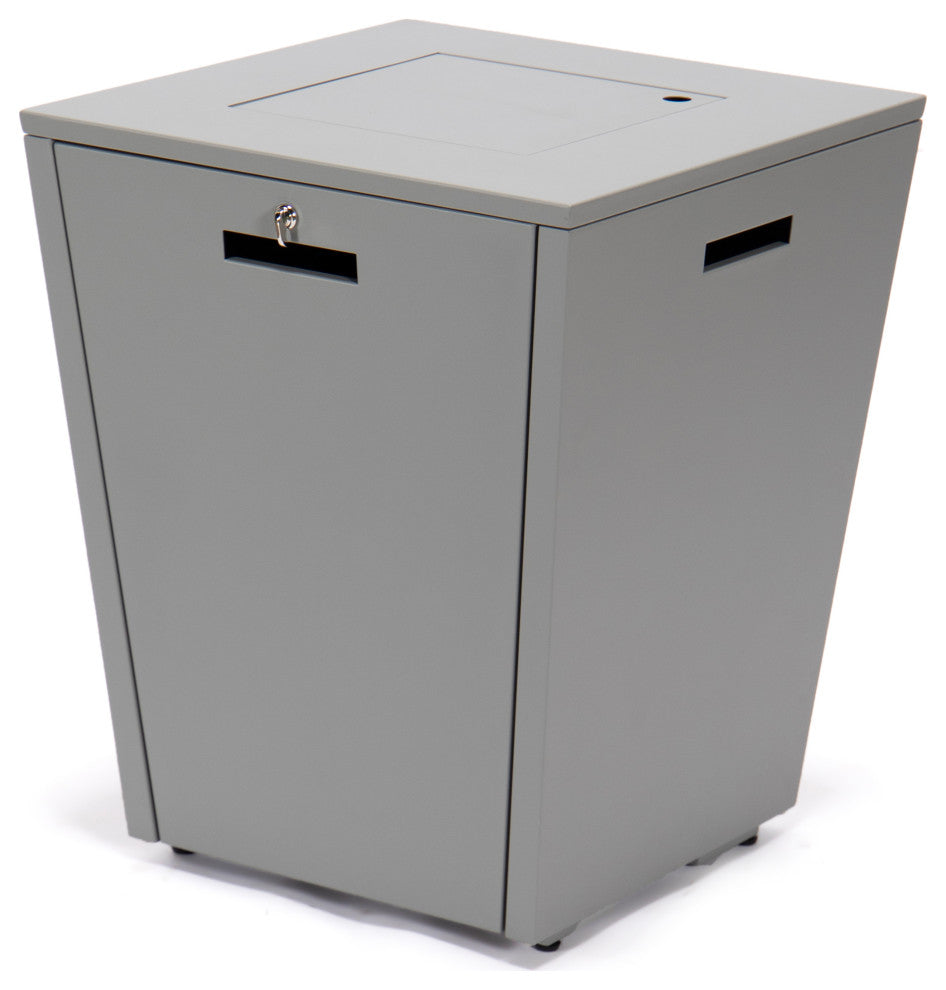 LeisureMod Marlin Chaise Lounge Chair With Arms and Fire Pit Table, Dark Gray