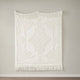 Madison Park Chloe Fringed Tufted Throw Blanket, Boho Pattern, White