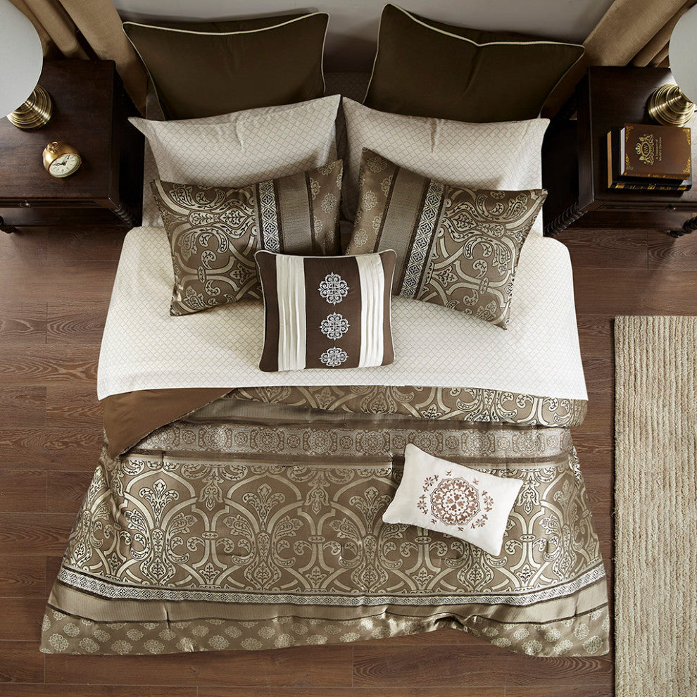 Madison Park Essentials Zara 16 Piece Jacquard Comforter Set