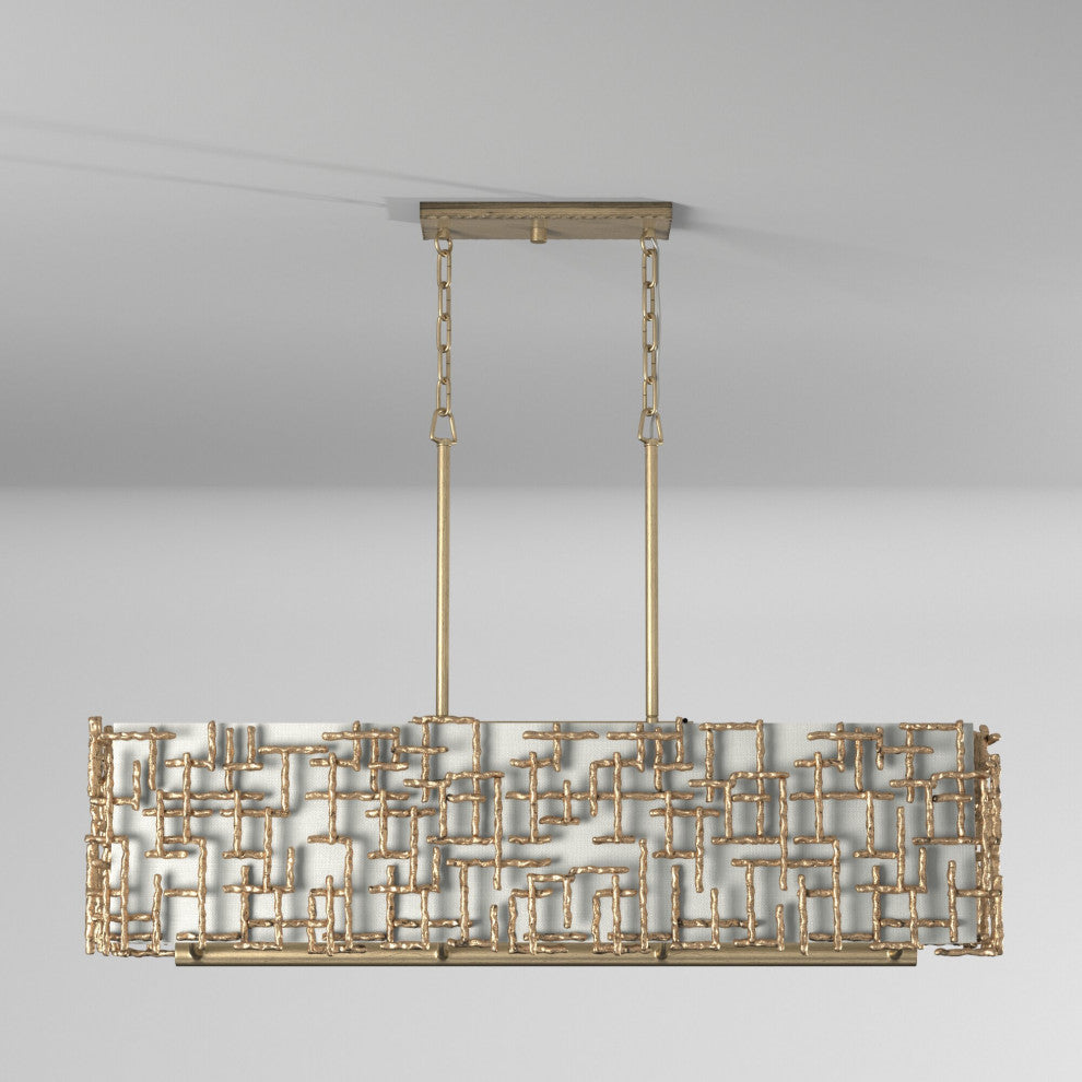 Fredrick Ramond Farrah Medium Eight Light Linear, Burnished Gold