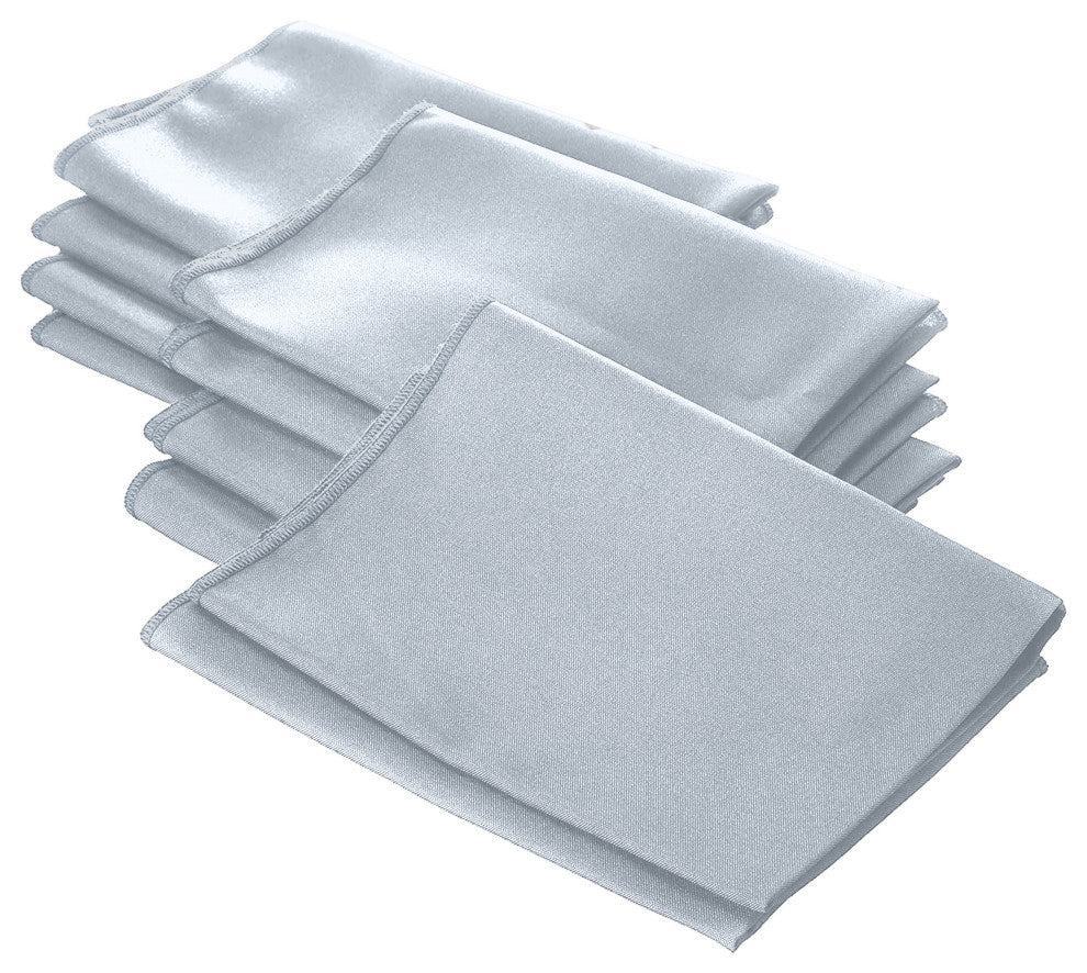 LA Linen Polyester Poplin Napkin, 10 Pack, Light Gray