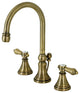 KS2983BAL Widespread Bathroom Faucet With Brass Pop-Up, Antique Brass