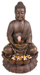 Alpine Meditating Buddha Fountain With LED Light, 33" Tall