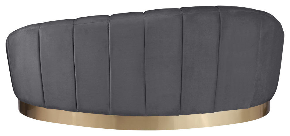 Shelly Velvet Upholstered Chaise, Gray