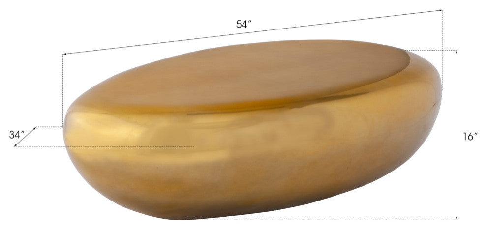 River Stone Coffee Table, Liquid Gold, Large