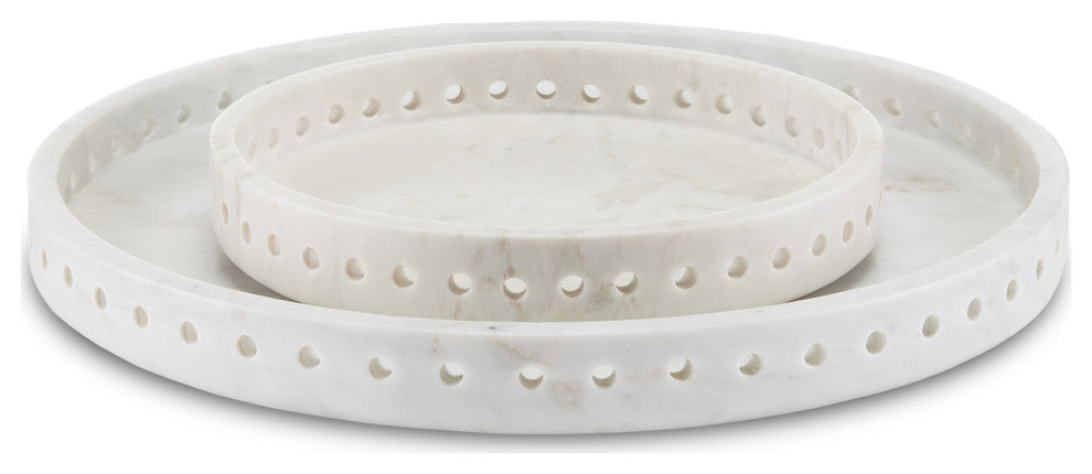 Freya White Marble Large Tray