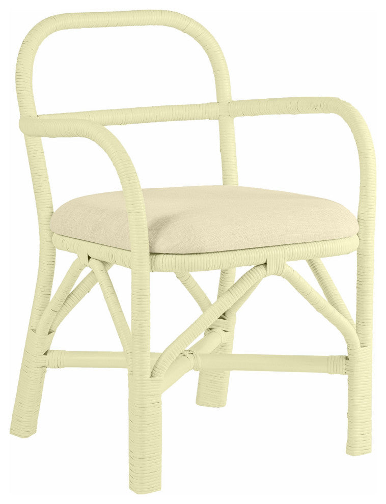 Ginny Rattan Dining Chair, Cream