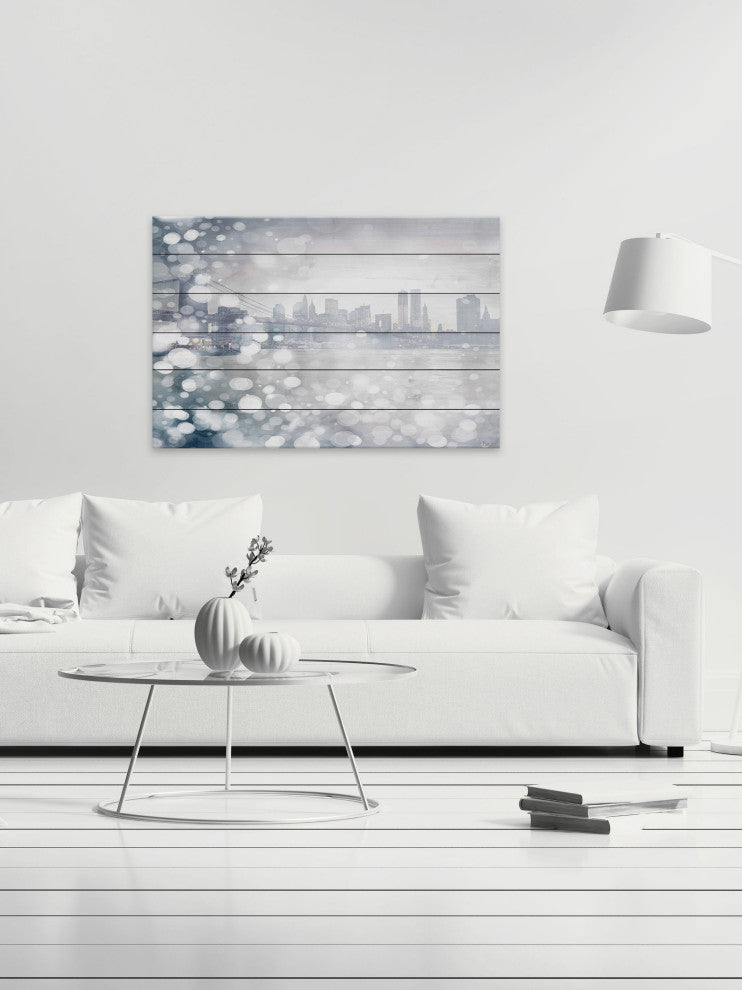 "Down Town" UV Ink Print on White Wood60"x40", 60"x40"