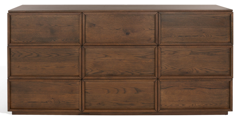 Safavieh Couture Zeus 9 Drawer Dresser, Medium Oak