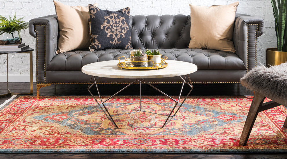 Unique Loom Navy Blue Arsaces Sahand 3' 3 x 5' 3 Area Rug