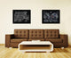 Massachusetts Connecticut Rhode Island Vintage Monochrome Map Canvas, 28"x37"