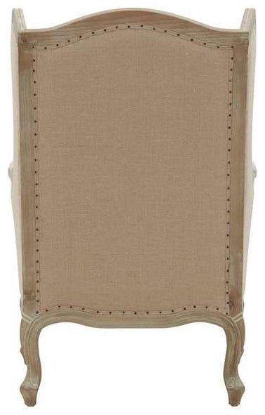 Guinevere Wingback Chair, Light Sand and Burlap