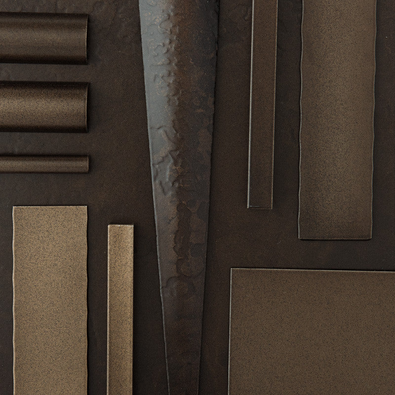 Antasia Semi-Flush, Bronze Finish, Sand Glass