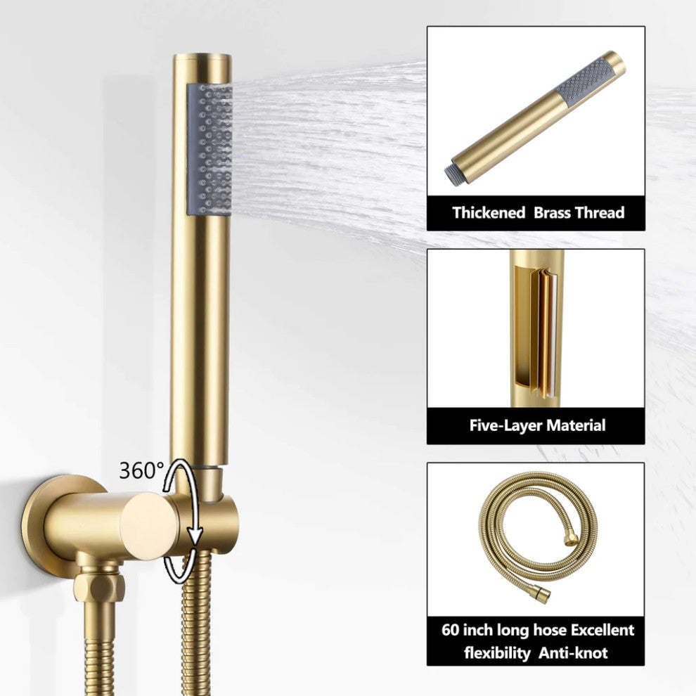 RBROHANT Wall Mount Shower Faucet Set Contain Pressure Balance Shower Valve Kit