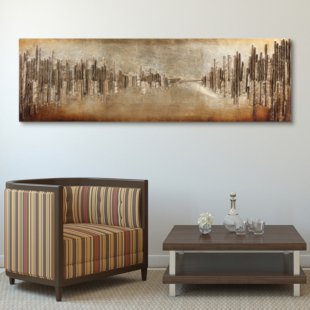 Passages Mixed Media Hand Painted 3D Rugged Wooden Wall Art 72"x22"
