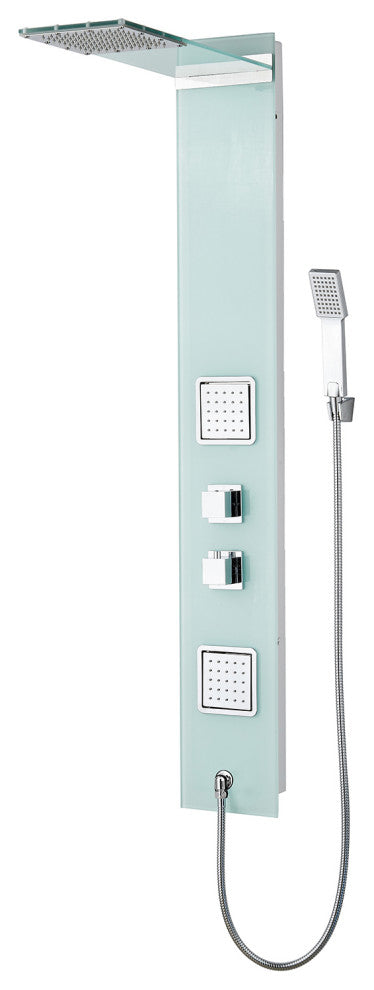 Eviva Abruzzo Clear Tempered Glass Thermostatic Shower Massage Panel