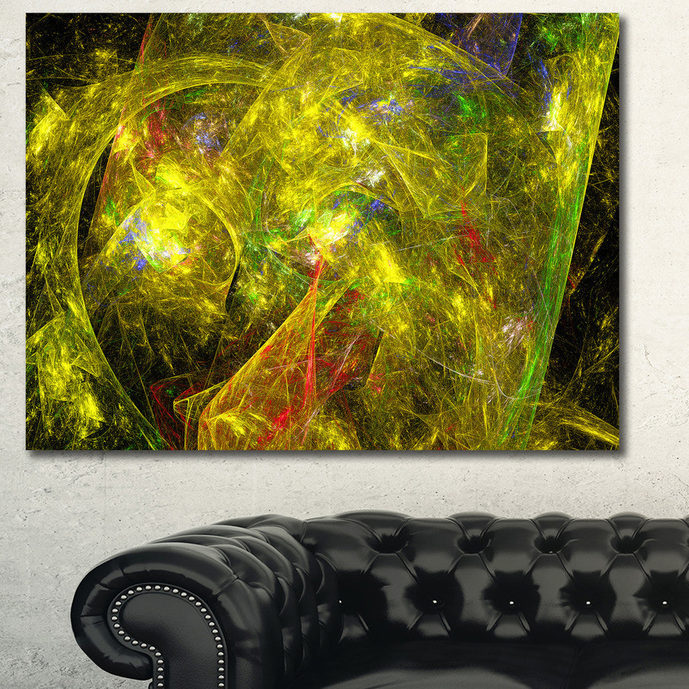 Golden Mystic Psychedelic Texture, Abstract Art on Canvas, 40x30