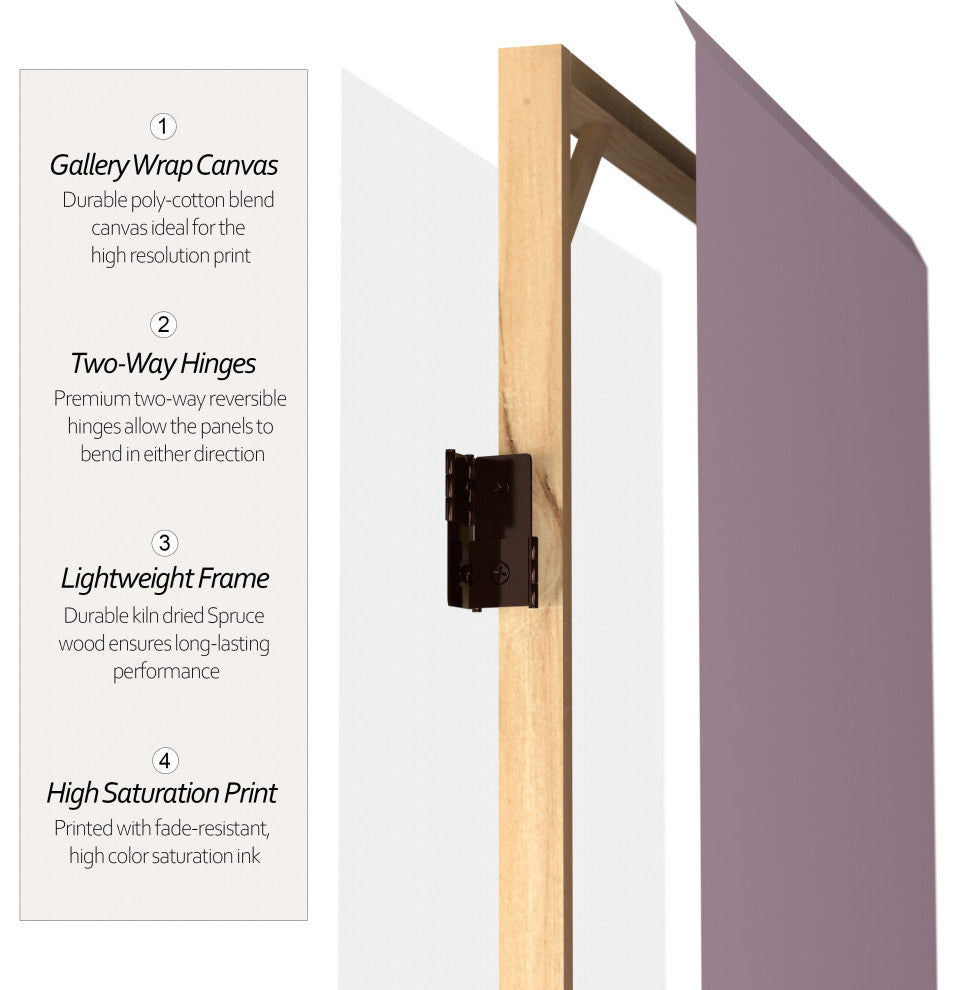 6' Tall Double Sided Lilac Palette Canvas Room Divider