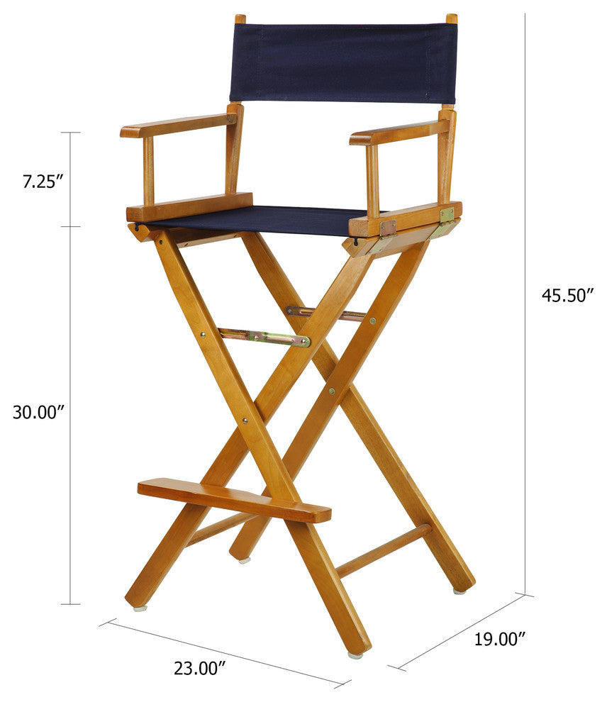 030" Director's Chair Honey Oak Frame-Navy Blue Canvas