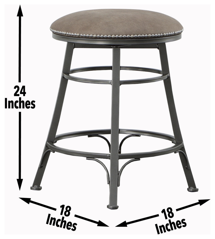 Bali Backless Swivel Bar Chair Grey, Counter Stool