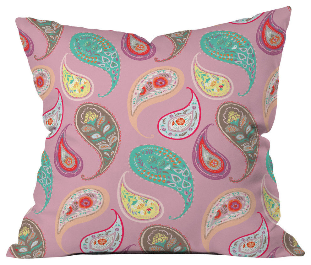 Deny Designs Pimlada Phuapradit Pastel Paisleys Outdoor Throw Pillow
