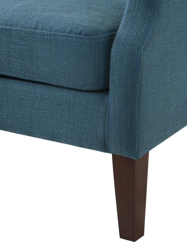 Irwin Linen Button Tufted Wingback Chair, Blue