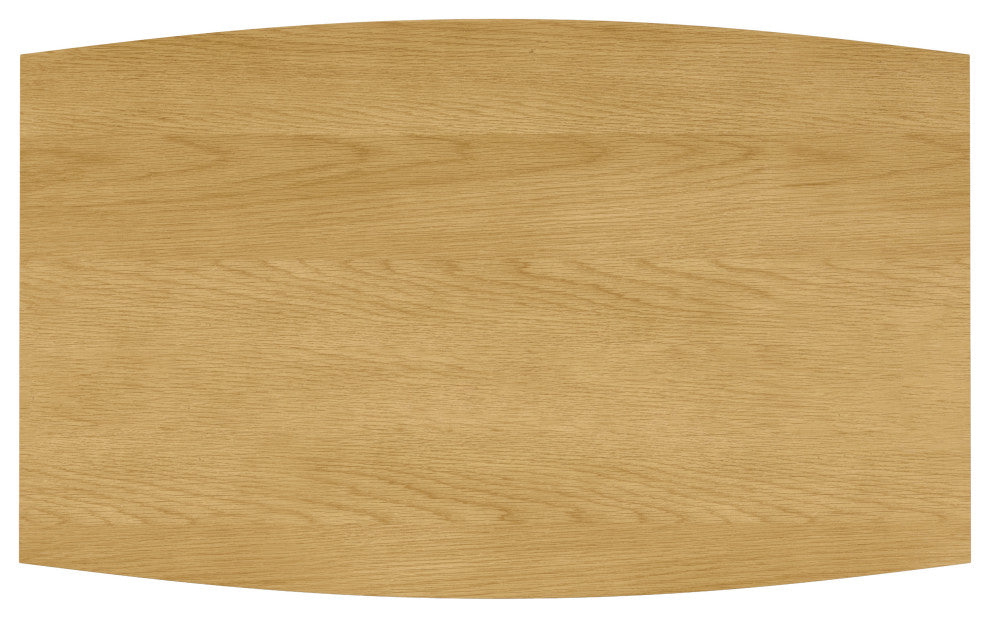 Draper Solid Wood Mid Century Rectangle Dining Table, Oak Veneer