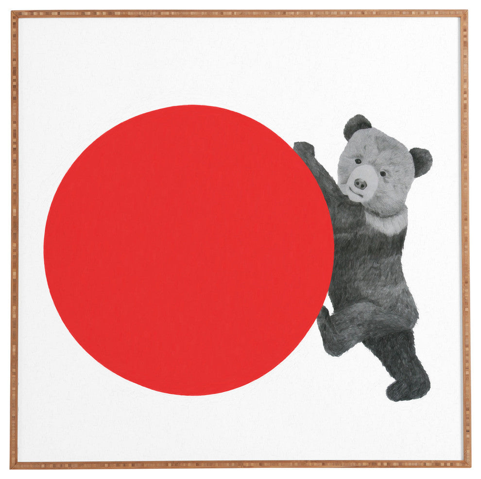 Deny Designs Morgan Kendall red bear Framed Wall Art