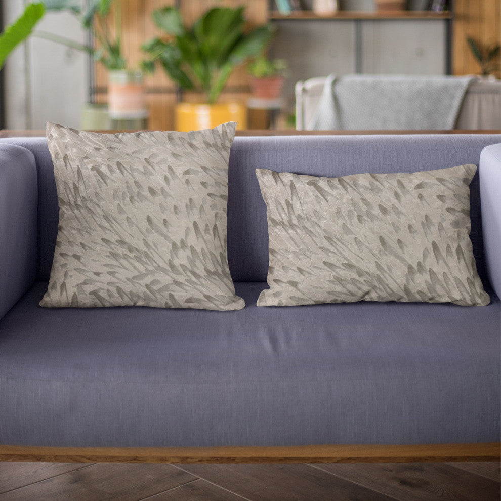 Plutus Brown Bird Feather Animal Luxury Throw Pillow, 18"x18"