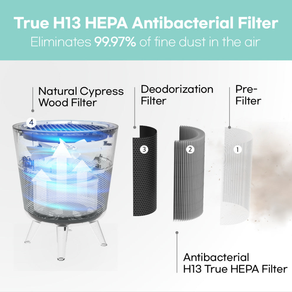 Office or Bedroom Air Purifier, Black