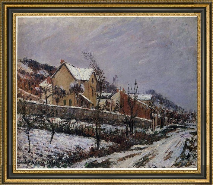 Gustave Loiseau Village in Snow Framed Premium Canvas Print, 20"x25"
