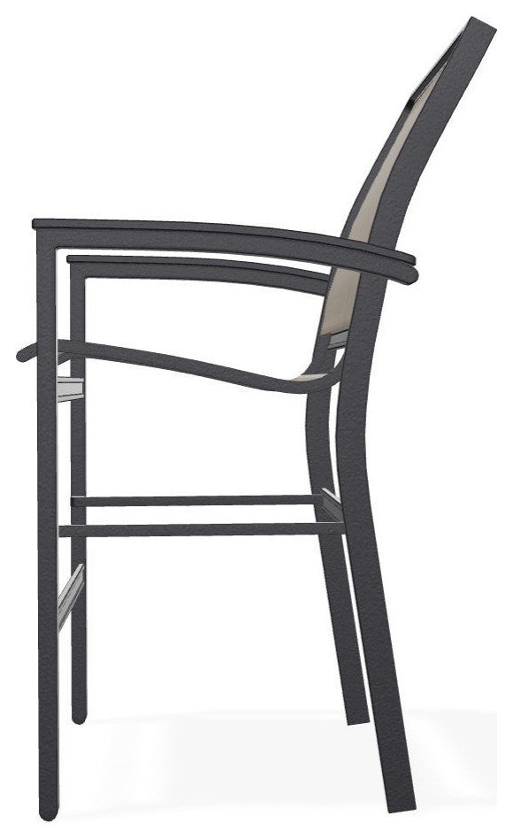 Bazza Sling Balcony Height Stackable Outdoor Stool, Kora/Black