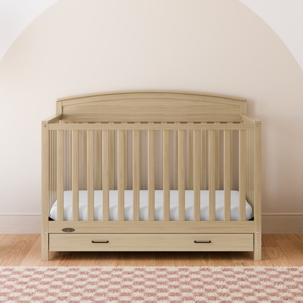Graco Benton 5-in-1 Convertible Crib With Drawer, Driftwood
