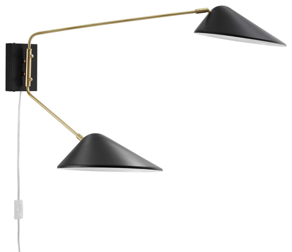 Journey 2-Light Swing Arm Wall Sconce Black