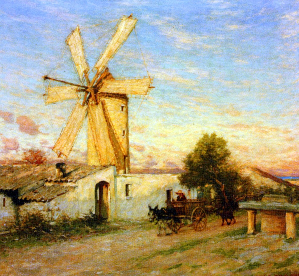 Henry Herbert La Thangue Moonrise in Spain - 20" x 20" Premium Canvas Print