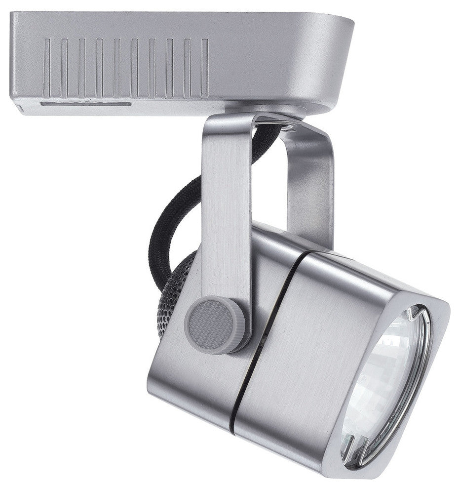 12V MR-16 50W Track Head, Brushed Steel Finish