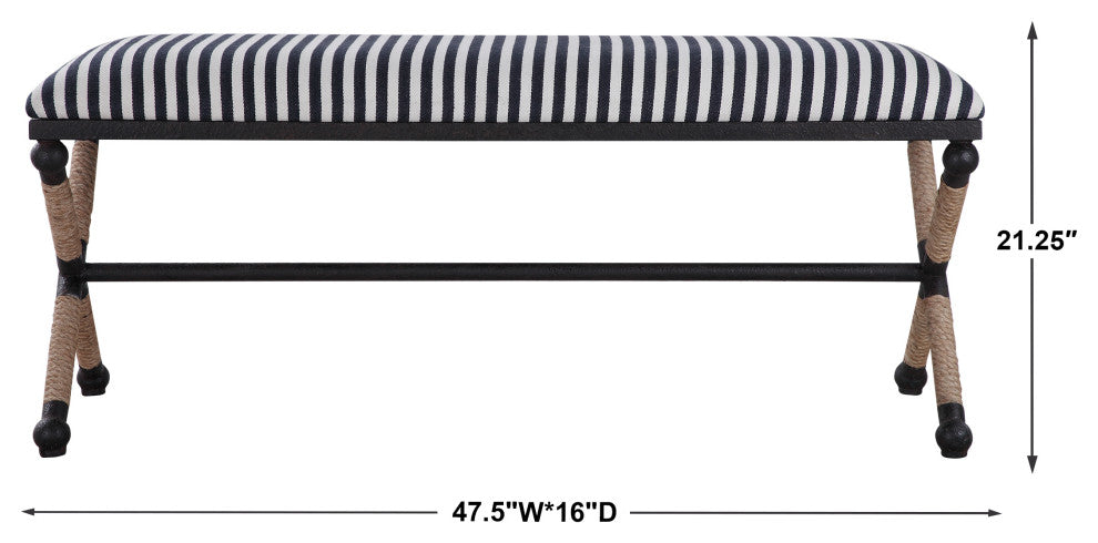 Uttermost Braddock Striped Bench