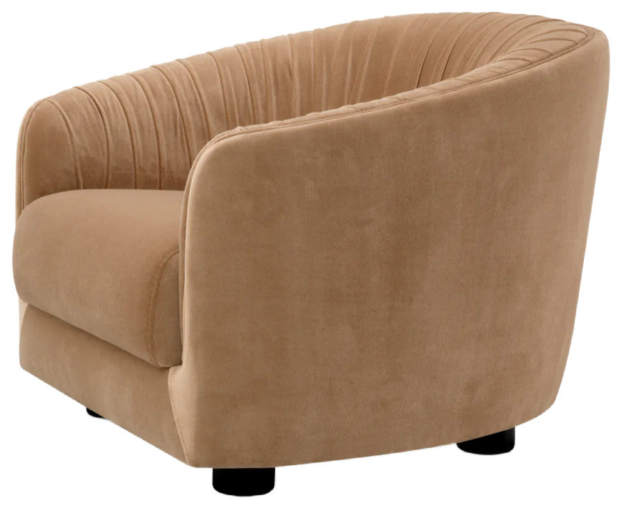 Brown Pleated Lounge Chair, Eichholtz Jameson