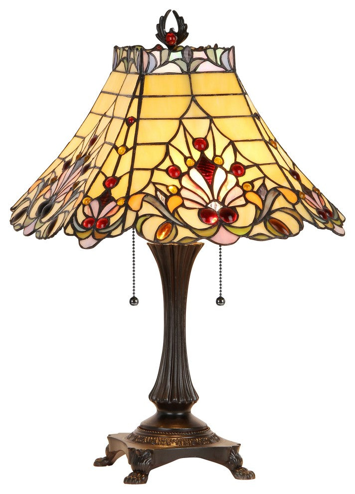 ABIGALE Tiffany-style 2 Light Victorian Table Lamp 16inches Shade