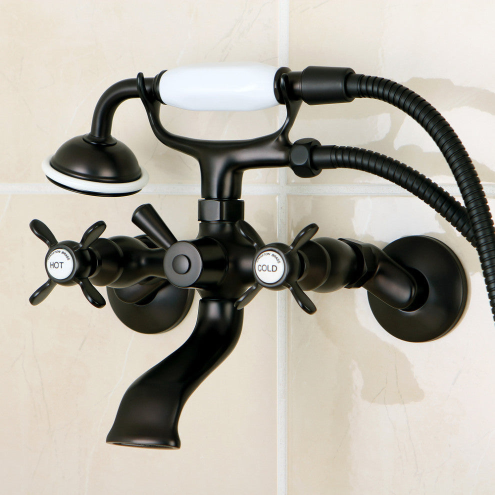 Kingston Brass Clawfoot Tub Faucet With Hand Shower, Oil Rubbed Bronze